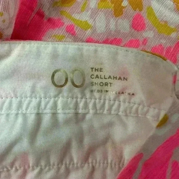 Lilly Pulitzer Callahan Shorts Pink Orange Floral Print Women's Size 00 - Picture 6 of 7